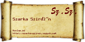 Szarka Szirén névjegykártya